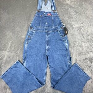 Dickies 8396SNB Men’s Denim Bib Overall Indigo Stone Washed Carpenter Workwear